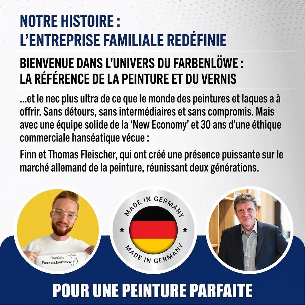 Farbenlöwe : Entreprise familiale allemande de peinture haut de gamme, 'Made in Germany', avec Finn et Thomas Fleischer.