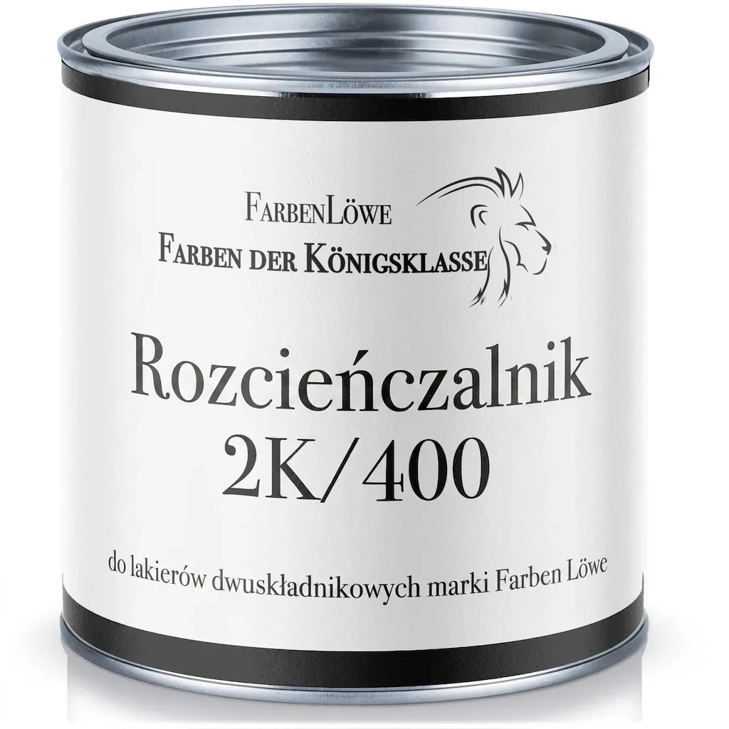 Puszka rozcieńczalnika 2K/400 do farb dwuskładnikowych FarbenLöwe, klasy premium.