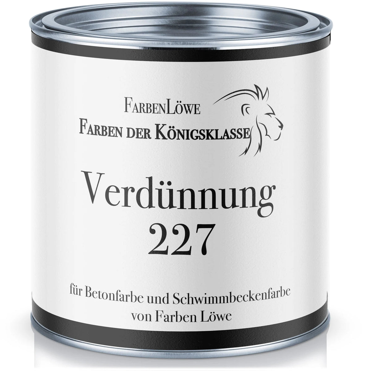 Rozcieńczalnik FarbenLöwe 227 do farb do betonu i basenów. Puszkowany produkt do malowania.