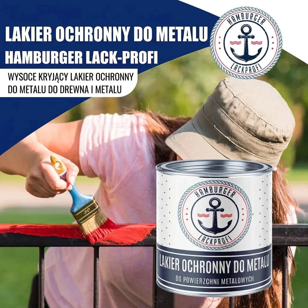 Lakier ochronny do metalu zestaw bez zmartwień (X500) z akcesoriami XXL - Hamburger Lack-Profi