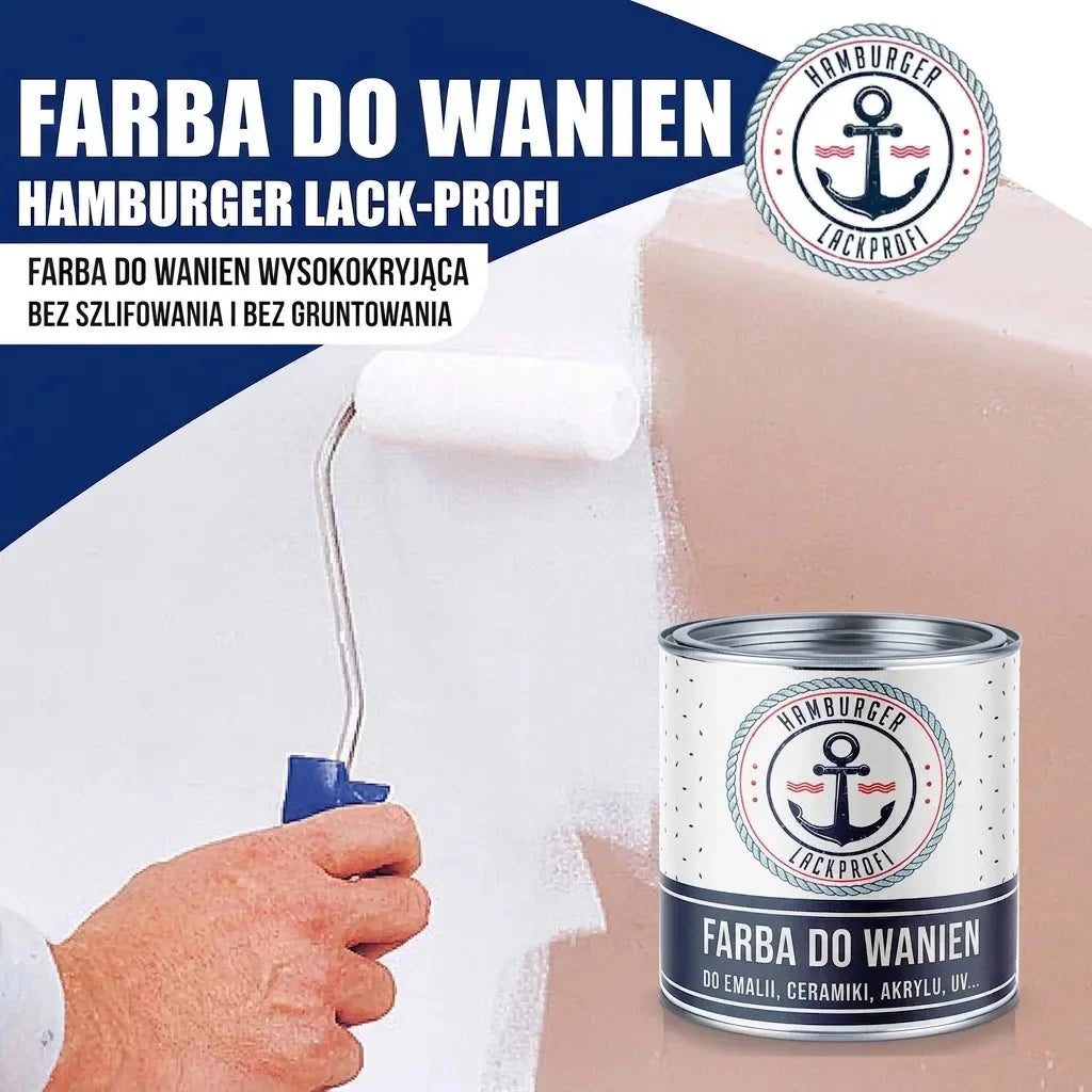 Farba do wanien 2K zestaw bez zmartwień (X500) z akcesoriami XXL - Hamburger Lack-Profi