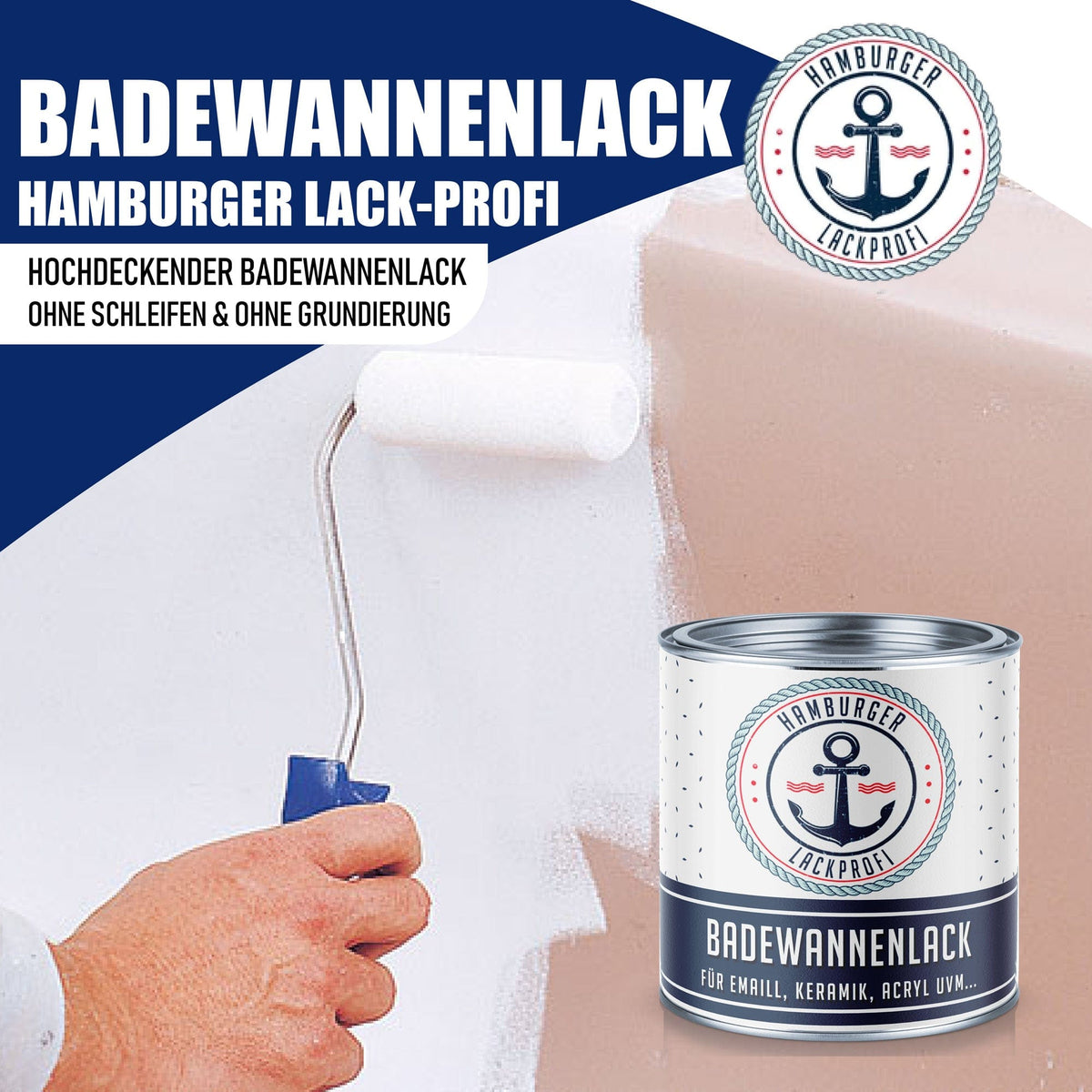 Hamburger Lack-Profi lakier do wanien Hamburger Lack-Profi lakier do wanien 2K z zestawem do malowania (X300) i rozcieńczalnikiem (1 L) - oferta oszczędnościowa 30%
