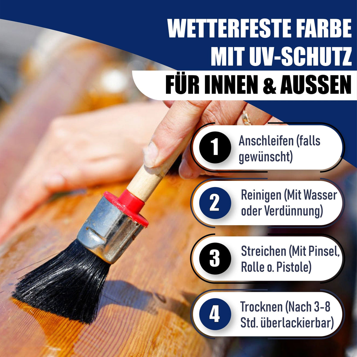 Hamburger Lack-Profi lakiery i powłoki Hamburger Lack-Profi lakier do łodzi z zestawem do malowania (X300) i rozcieńczalnikiem (1 L) - oferta oszczędnościowa 30%