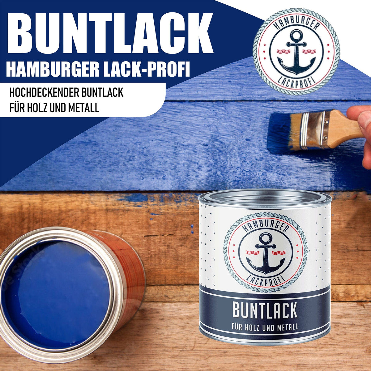 Hamburger Lack-Profi lakiery i powłoki Hamburger Lack-Profi lakier kolorowy z zestawem do malowania (X300) i rozcieńczalnikiem (1 L) - oferta oszczędnościowa 30%