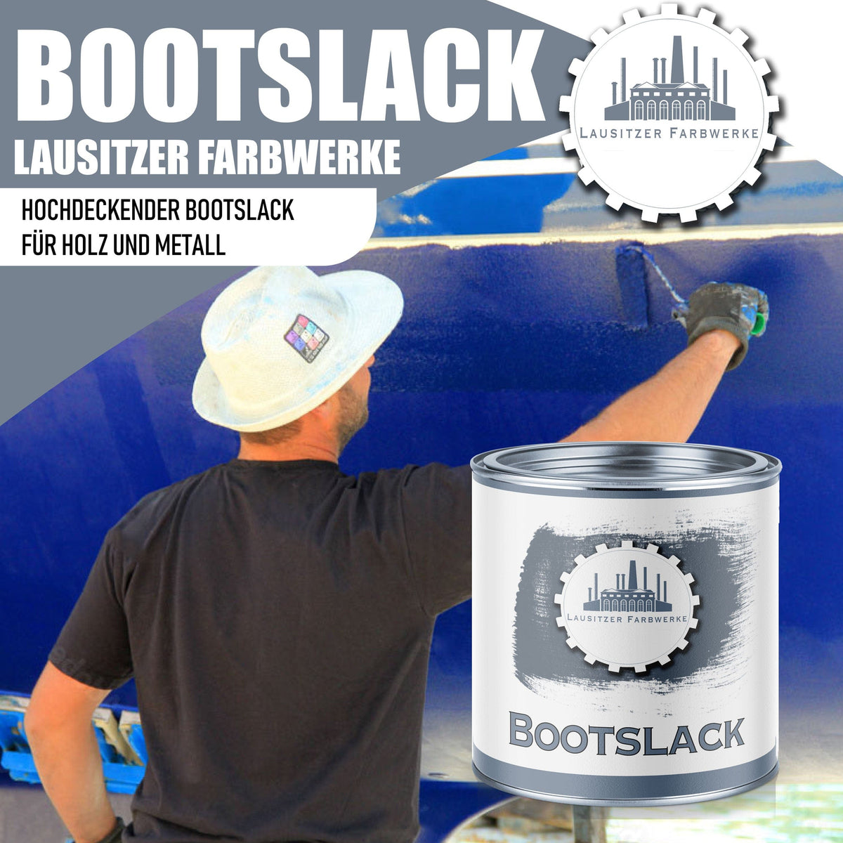 Lausitzer Farbwerke lakiery i powłoki Lausitzer Farbwerke lakier do łodzi z zestawem do malowania (X300) i rozcieńczalnikiem (1 L) - oferta oszczędnościowa 30%