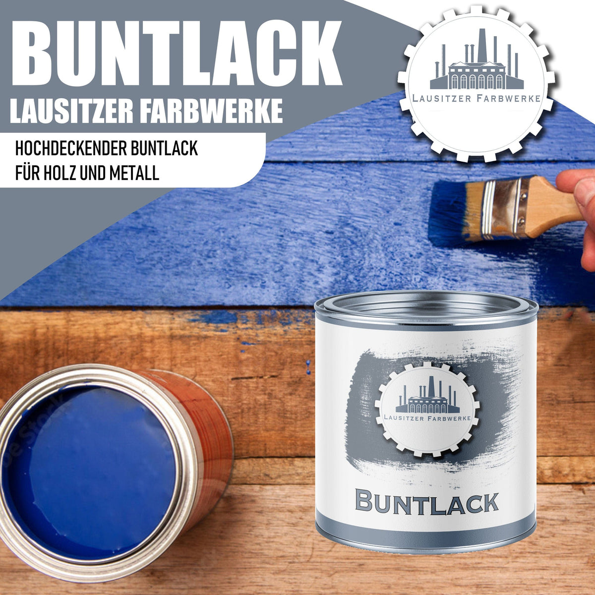 Lausitzer Farbwerke lakiery i powłoki Lausitzer Farbwerke lakier kolorowy z zestawem do malowania (X300) i rozcieńczalnikiem (1 L) - oferta oszczędnościowa 30%