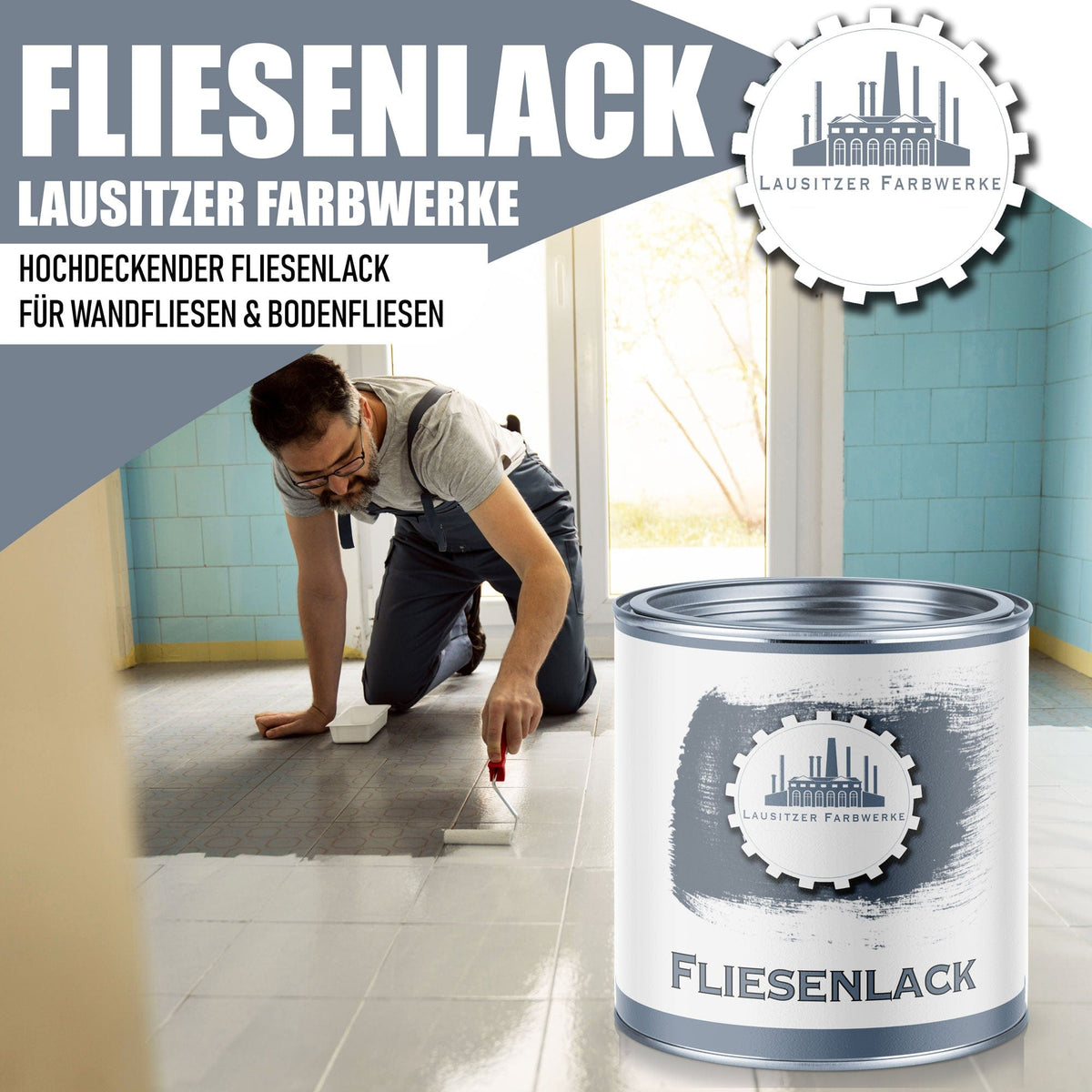 Lausitzer Farbwerke lakiery i powłoki Lausitzer Farbwerke lakier do płytek farba do płytek z zestawem do malowania (X300) i rozcieńczalnikiem (1 L) - oferta oszczędnościowa 30%