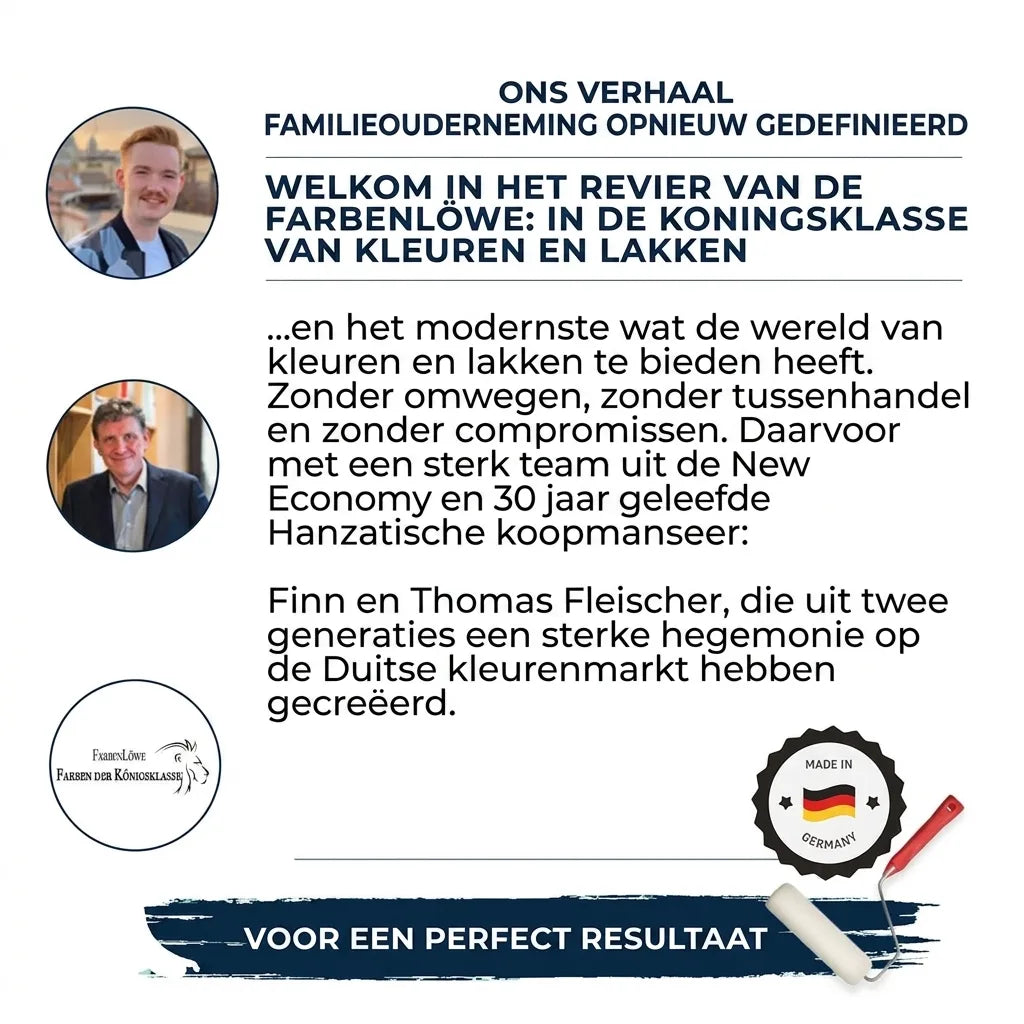 FarbenLöwe: Duits familiebedrijf van Finn en Thomas Fleischer, koninklijke klasse verf en lak voor perfectie.