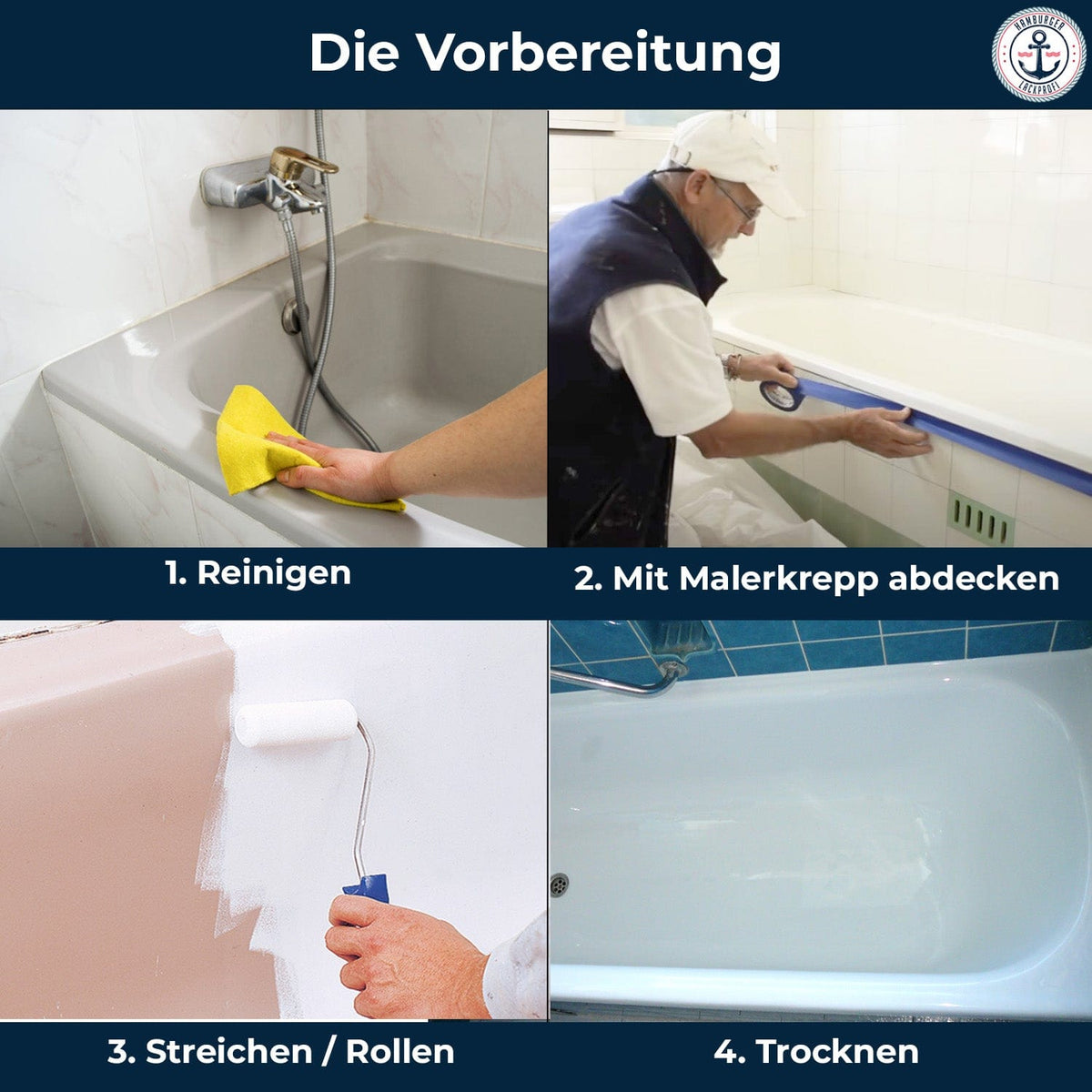 FARBENLÖWE lakiery i powłoki Lausitzer Farbwerke lakier do wanien z zestawem do malowania (X300) i rozcieńczalnikiem (1 L) - oferta oszczędnościowa 30%