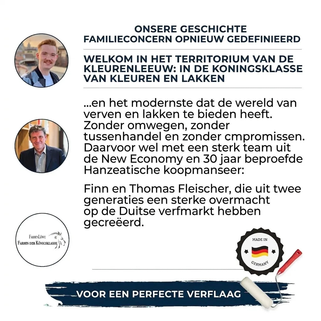 Verhalen van familiebedrijf FarbenLöwe: herdefinieert verf- en lakmarkt met directe verkoop, kwaliteit uit Duitsland.