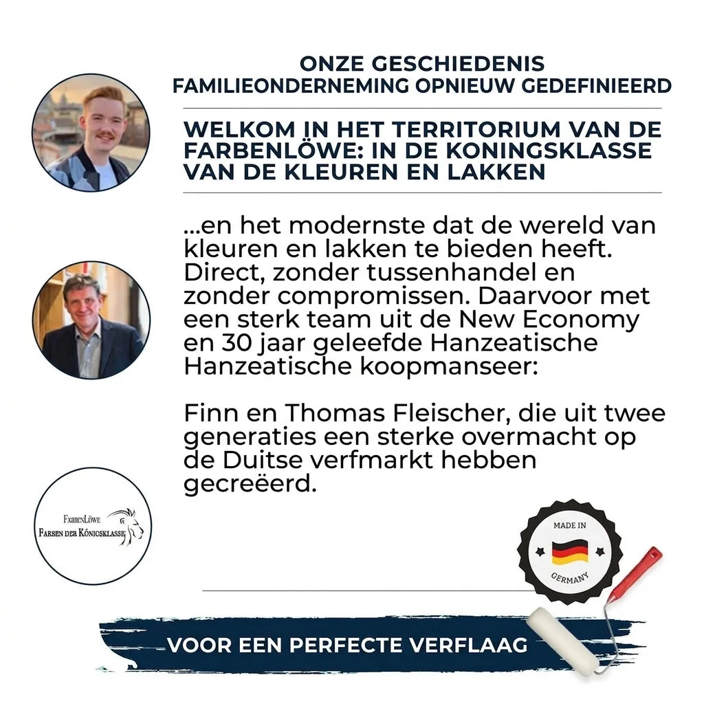 Farbenlöwe: Duits familiebedrijf van Finn en Thomas Fleischer voor koninklijke verf en lak van topkwaliteit.
