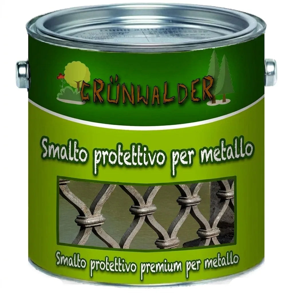 Lattina verde di vernice Grünwalder Metallschutzlack premium per protezione metalli, recinzione in ferro.
