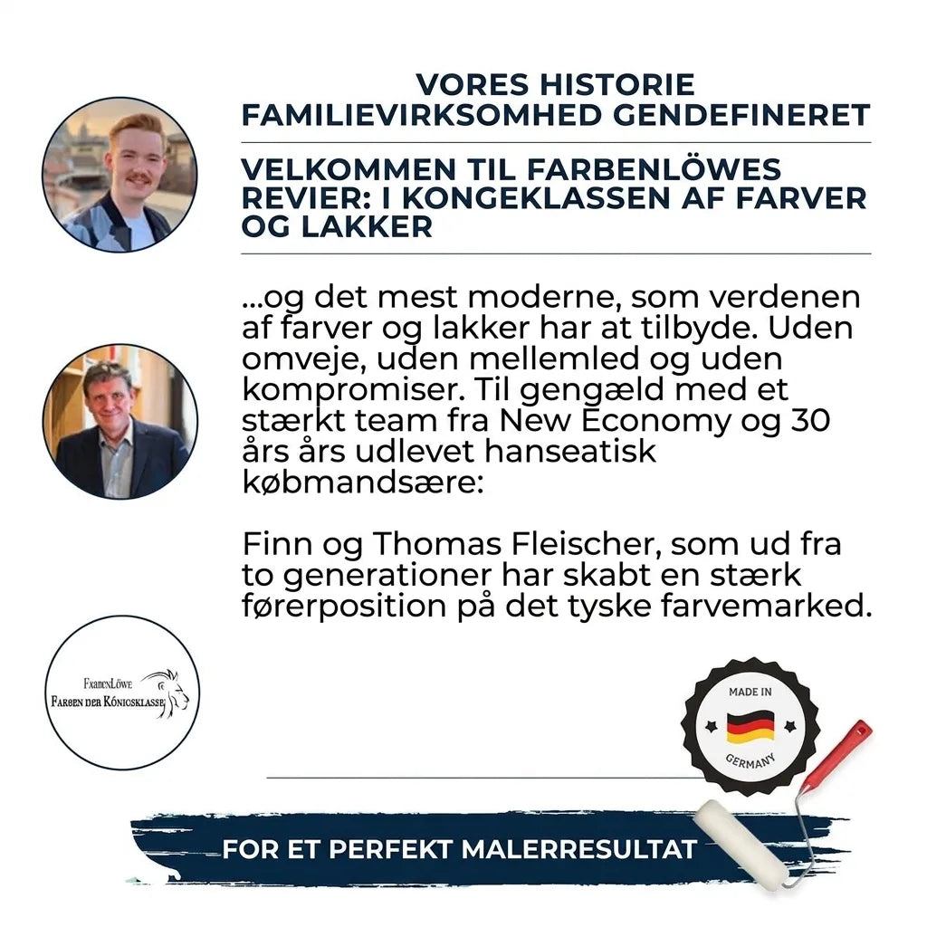 FarbenLöwe's historie: et tysk familieejet firma for maling og lak. Med Finn og Thomas Fleischer.