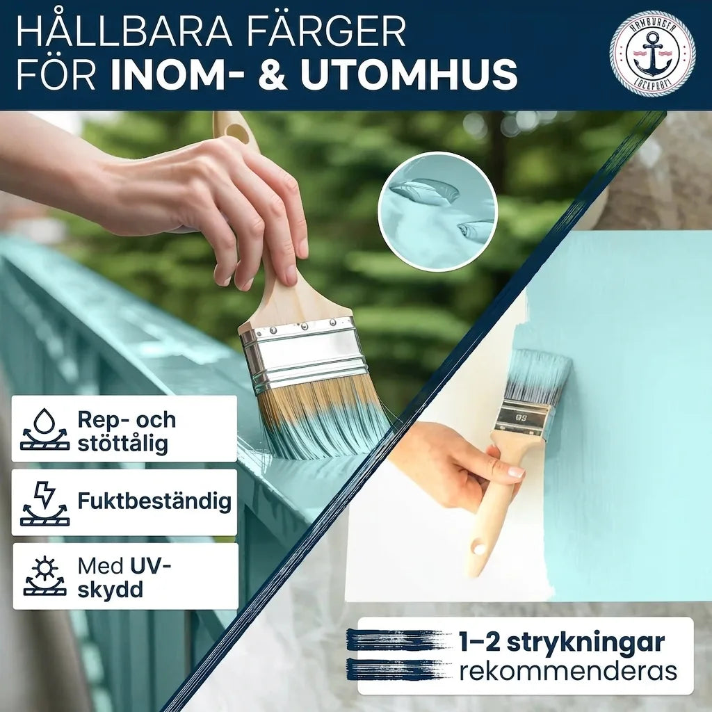 Långlivad inomhus- & utomhusfärg som är reptålig, fukttålig och har UV-skydd. 1-2 lager rekommenderas.