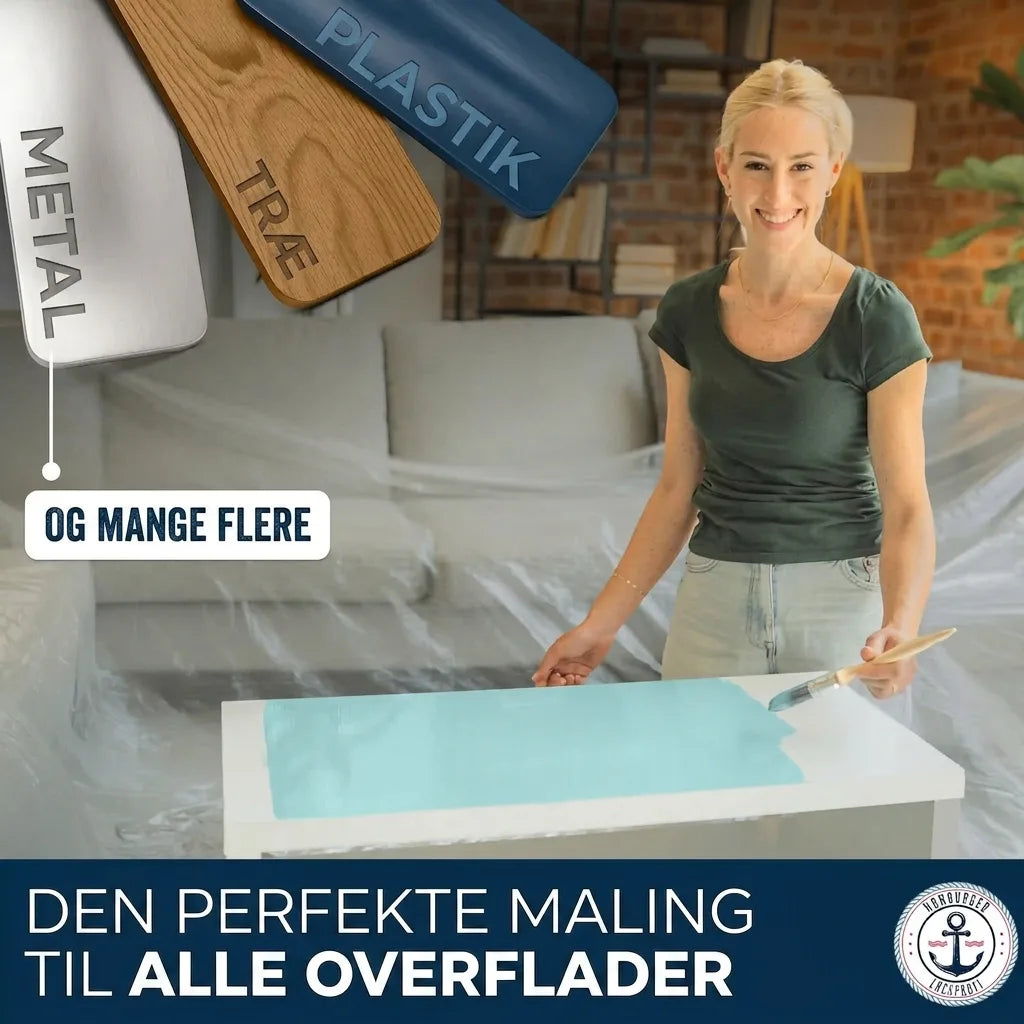 Kvinde maler overflade med alsidig maling. Perfekt til metal, træ, plastik og mange flere.