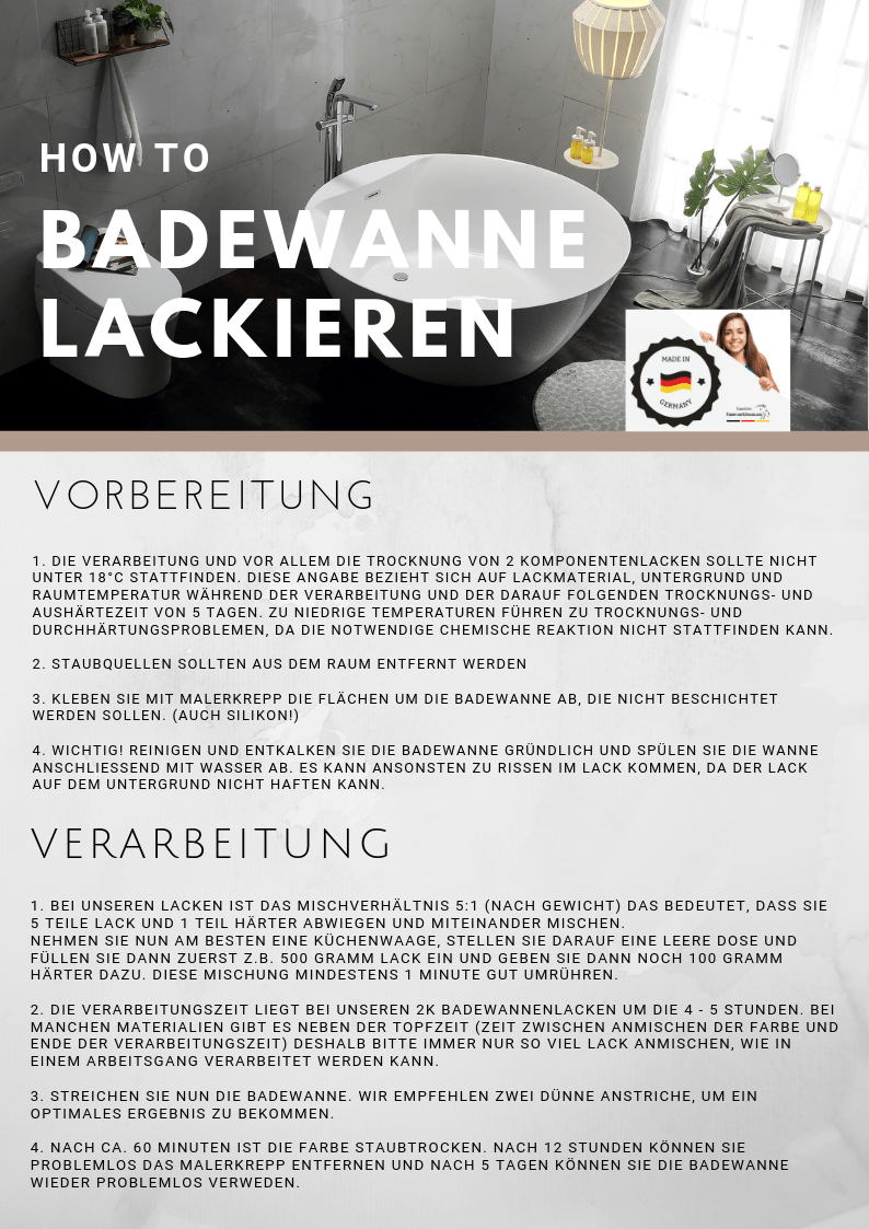 FARBENLÖWE FARBENLÖWE Badewannenlack - hochmoderner 2K Lack